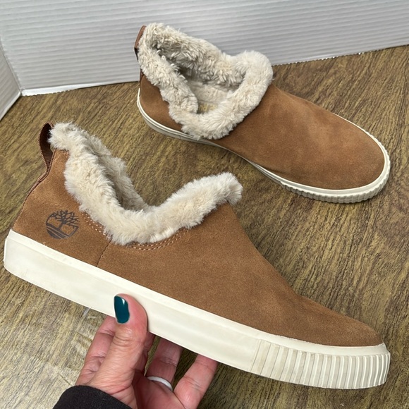 Timberland Skyla Bay Slip-On Brown Leather Sneakers Booties Size 9 - Picture 1 of 15